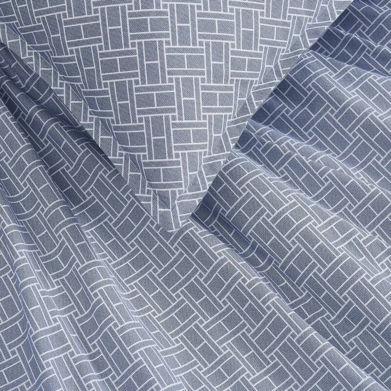 Tommy Hilfiger Trellis Flag Cotton Reversible Blue Duvet Cover Set