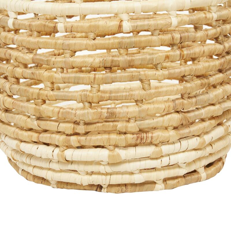 Seagrass Handmade Two Toned Storage Basket with Handles - Set of 3 Beige - Roche River Decor