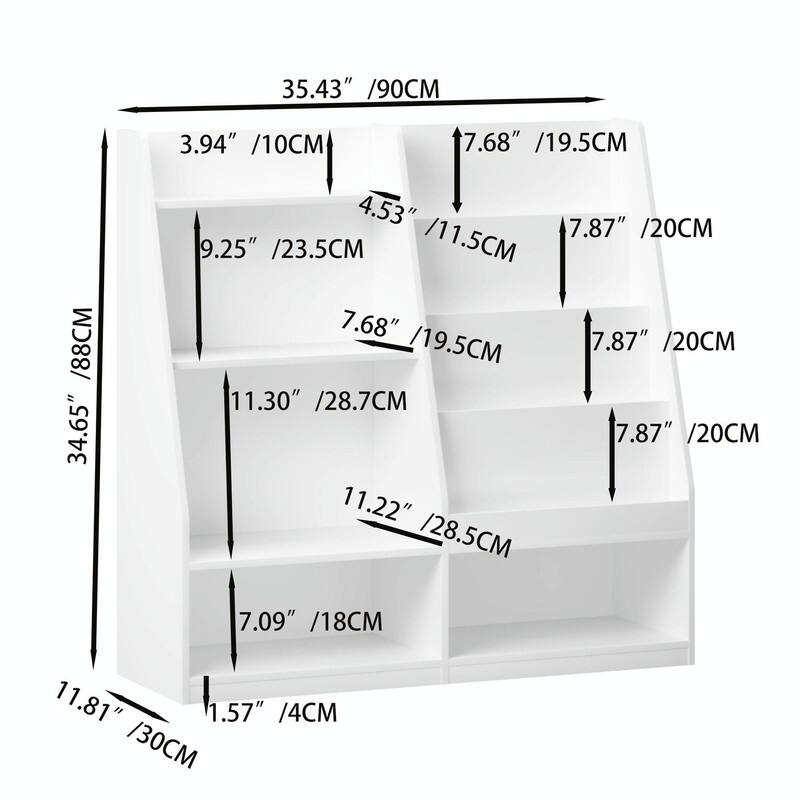 Kids Wooden Bookshelf and Toy Storage Organizer with 4-Tier Shelves