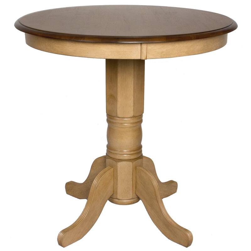 Round Pedestal Dining Table - 36 Inch Pub Table, Seats 4 - Modern Kitchen Table