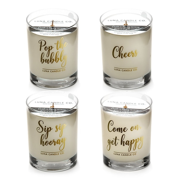 Peach and Vanilla Scented Luxurious Candles - 11 Oz (4 candle set)