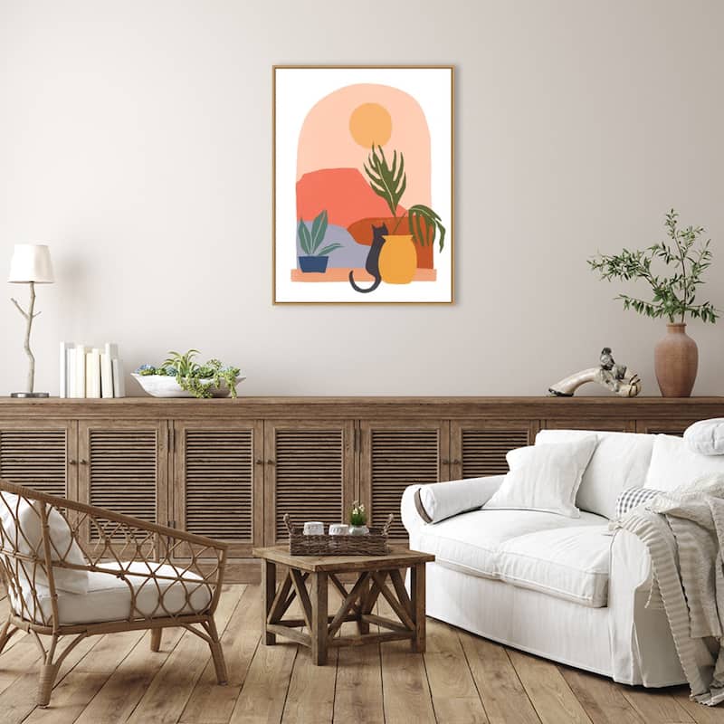 Paper Scene I by June Erica Vess Framed Canvas Wall Art Print - Sylvie Maple