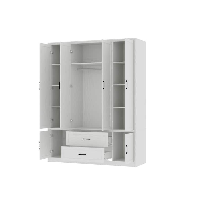 TV Stand for 70" TV Media Console Entertainment Center with Cable Management Hole White/Brown