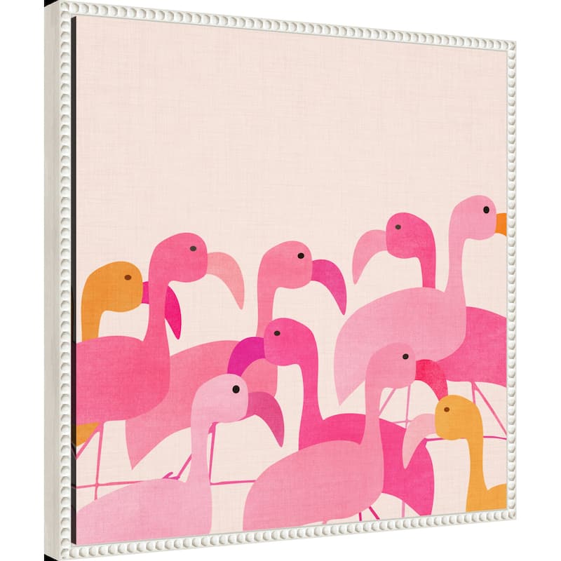 Flamingos by Kristian Gallagher Framed Canvas Wall Art