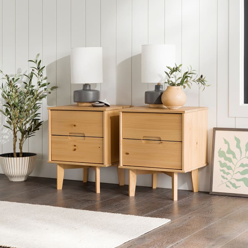 Middlebrook Mid-Century Solid Wood 2-Drawer Nightstand, Set of 2