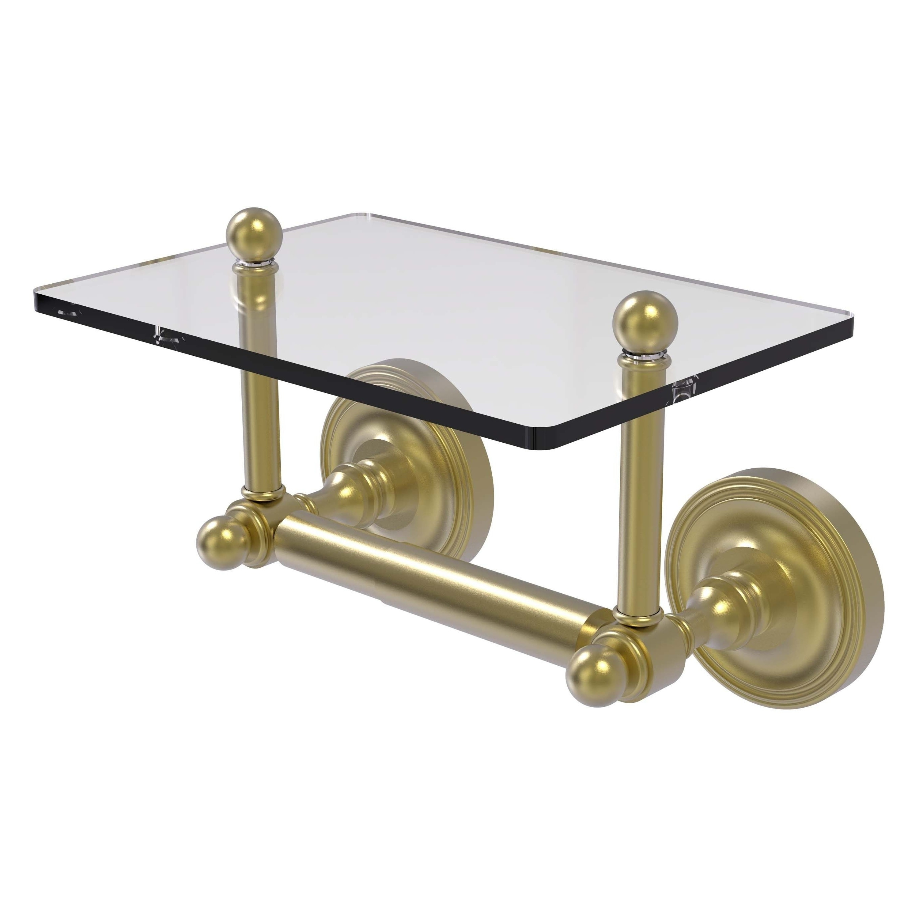 Allied Brass Clearview Collection Two Post Toilet Tissue Holder in Polished  Brass