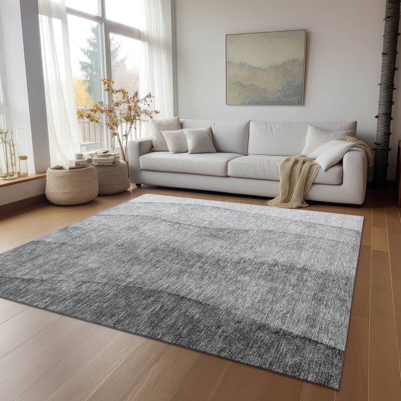 Machine Washable Indoor/ Outdoor Chantille Modern Horizon Rug
