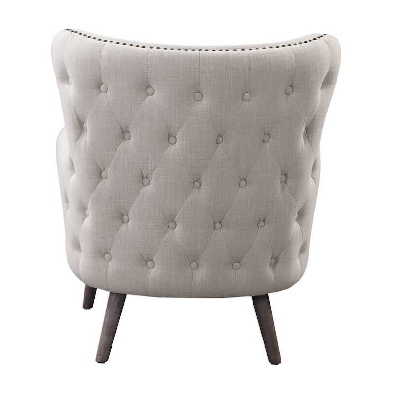Uttermost Donya 31-1/2" Wide Wood Framed Linen Wingback Chair