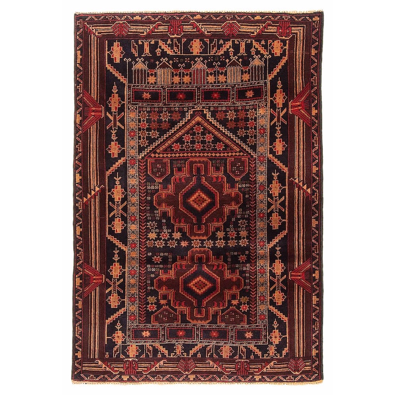 Teimani Black Rug 3'0" x 4'7" - 3'0 x 4'7 - Black - 3'0 x 4'7