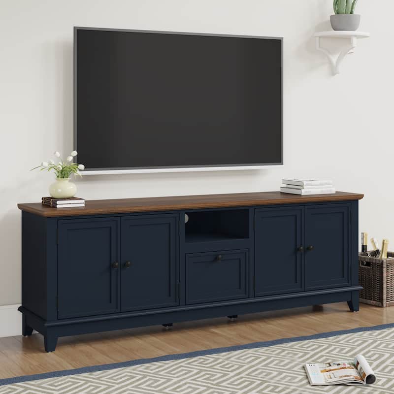 Rustic 72-Inch TV Stand with Adjustable Shelves, Hidden Storage - 72" in Width