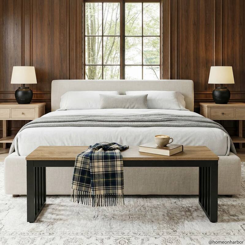 47" Industrial End of Bed Bench