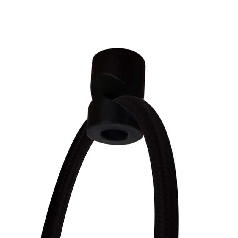 2 Light Swag Plug-In Pendant 14"w Light Oatmeal with Diffuser, Black Cord - N/A