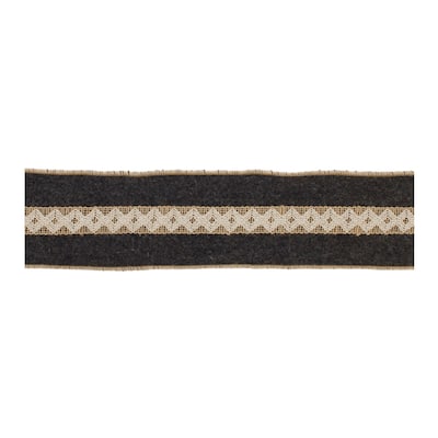 4"x180” Set of 2 Black Gold Wired Ribbon Wool Acrylic Ribbon for Christmas Tree and Wreath Decor - 180”L x 4”W x 0.25”H