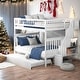 preview thumbnail 2 of 30, Contemporary Full over Full Bunk Bed with Trundle and Staircase