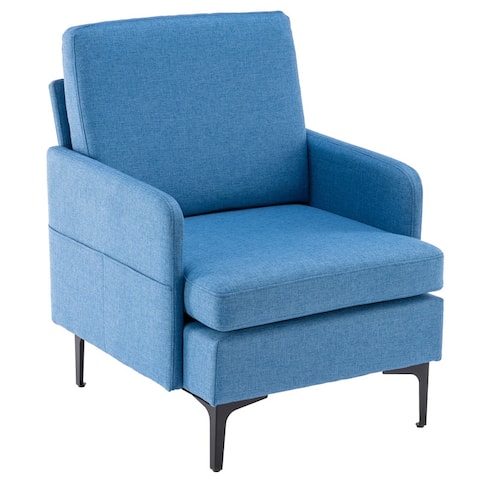 Accent Chair Upholstered Linen Armchair Sofa Chair