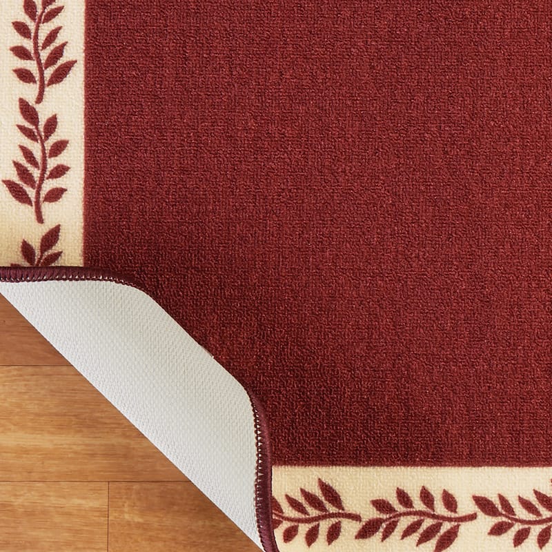 Leaf Border Skid-Resistant Soft Accent Rug - 27.000 x 3.750 x 3.500
