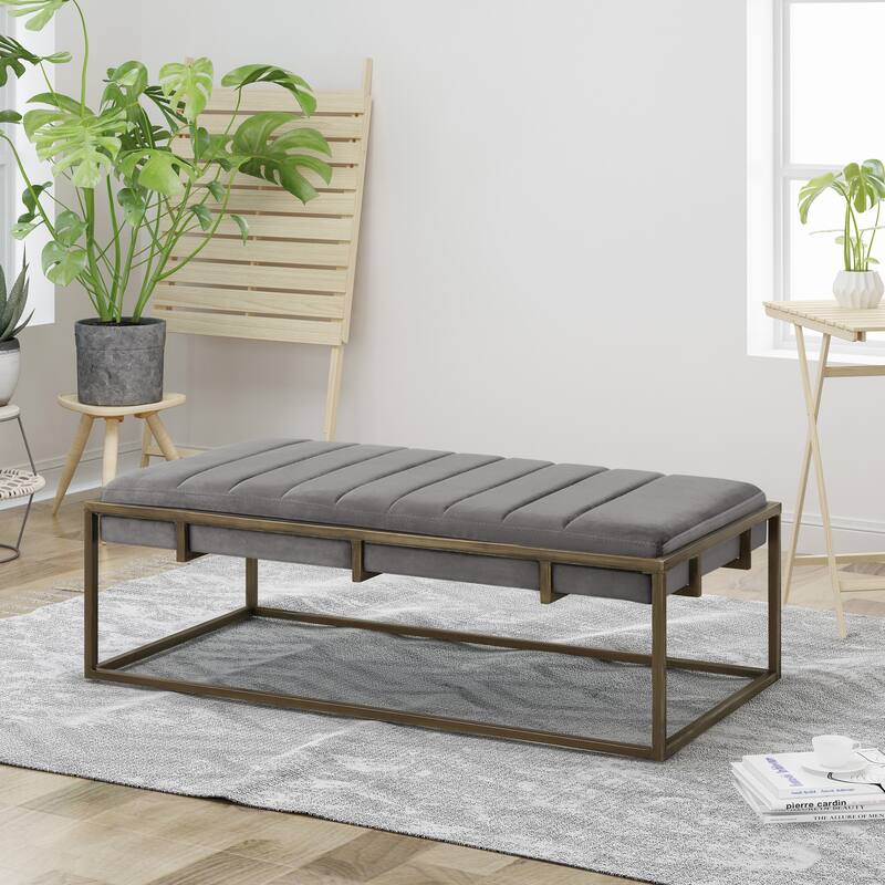 Elegant Design Ottoman with Velvet ,suit a variety of stylish home Settings