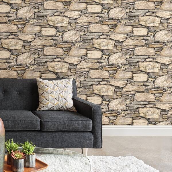 Shop Brewster Nu2065 Hadrian 30 3 4 Square Foot Vinyl Stone Wall Peel And Stick Wallpaper Overstock 27083989