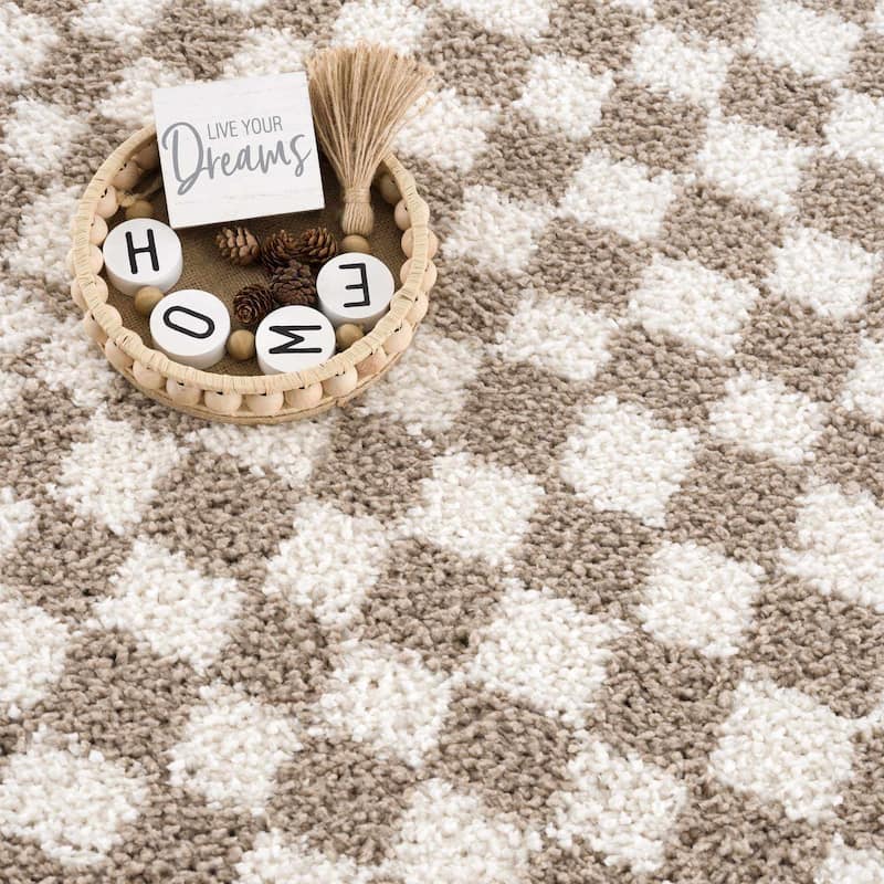 Hauteloom Kieu Hallway, Kitchen Runner Rug - Plush Pile - Driftwood, Black White, Silverton - 2'7" x 7'3"