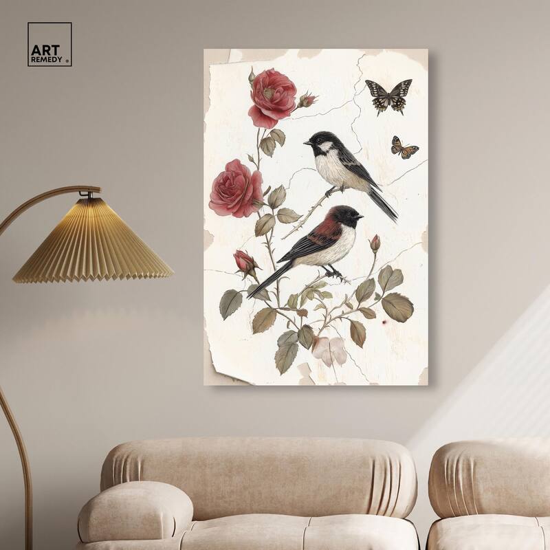 Birdsong and Bloom Canvas by Art Remedy, Gallery Wrapped