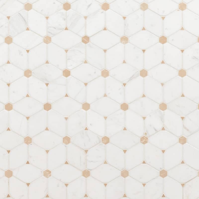 Ackland AKM-S-13X11PTP-CA 11" x 13" Marble Geometric Wall Mosaic Tile - Lucera Ceville
