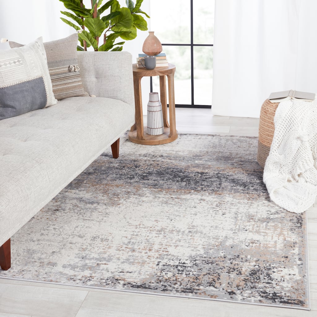 Delano Abstract Gray/ Ivory Area Rug