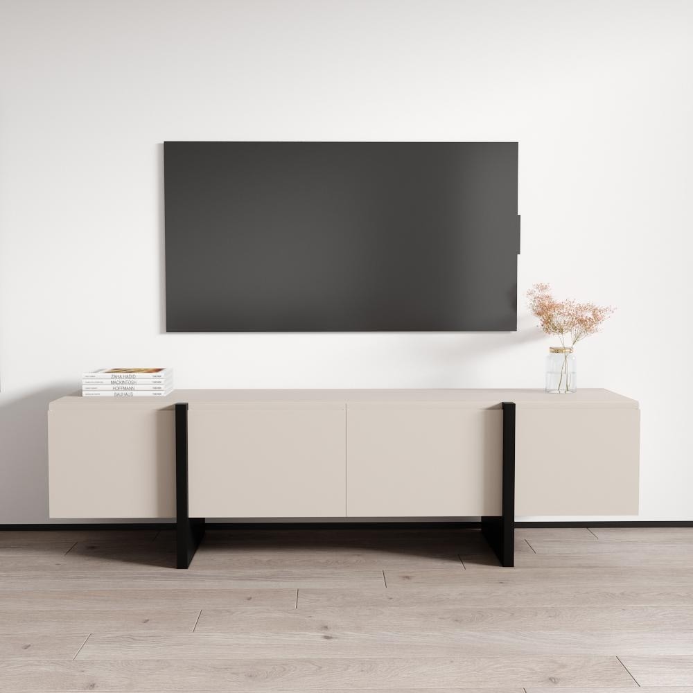 Meble Furniture Kinzie 180 Modern TV Stand 71" Entertainment Console with Storage Cabinets for up to 80" TVs - 70.9"W
