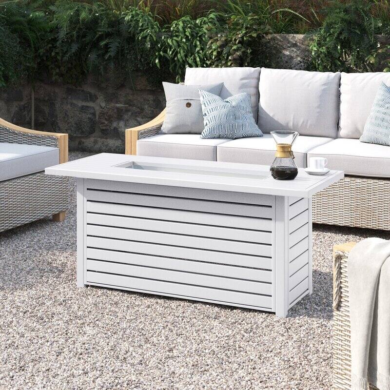 Rectangle Steel Propane Fire Pit Table