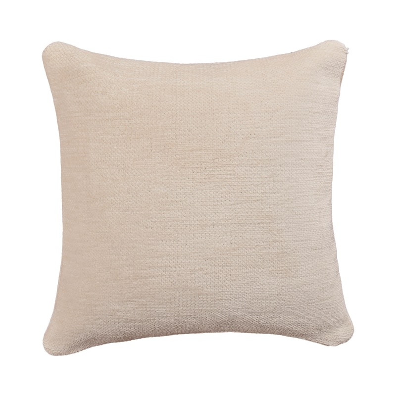 Sevita Transitional Solid Chenille Indoor Throw PIllow - 20" x 20" - Ivory
