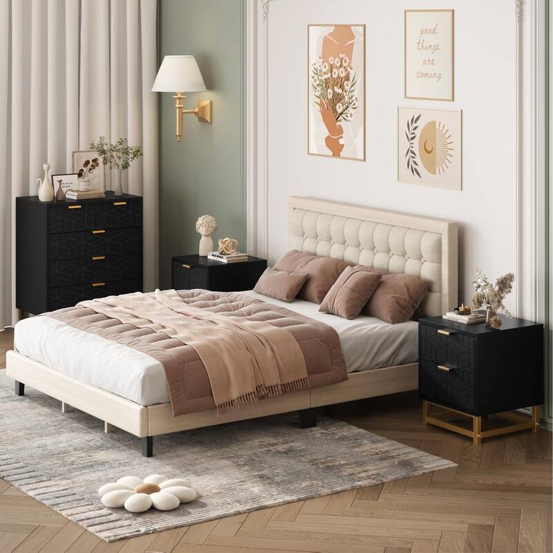 5 Drawer Dresser for Bedroom, Chest of Drawers with Metal Base