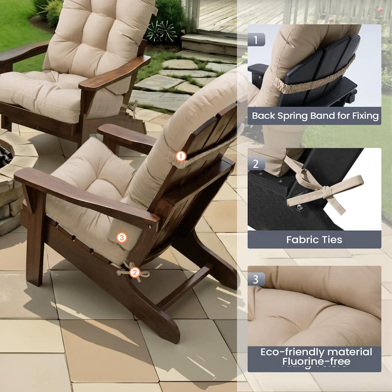 Outdoor Adirondack Chair Cushion Rocking Chair Cushions Thickened Patio Chair Pad with Sunbrella