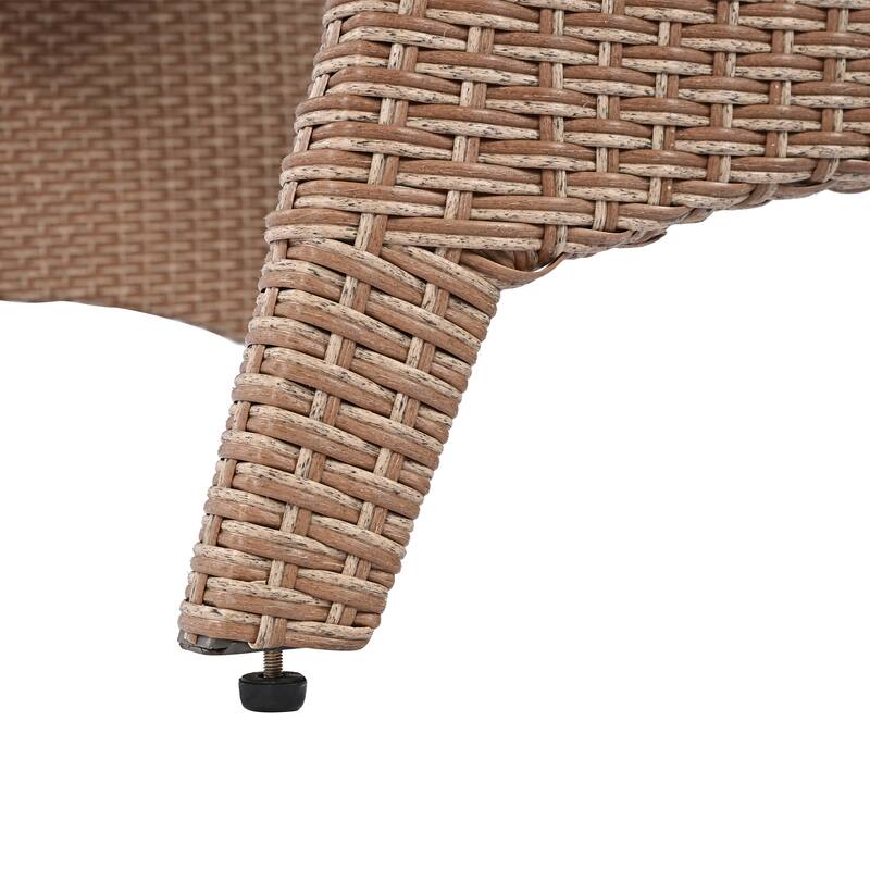 6-Piece Outdoor Rattan Wicker Set Patio Garden Backyard Sofa, Chair, Stools and Table