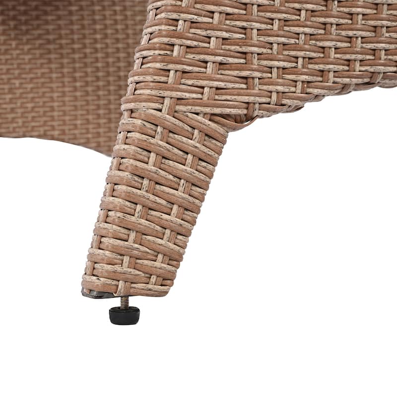 Roomfitters 6-Piece Outdoor Rattan Wicker Patio Garden Set with Sofa, Chair, Stools and Table