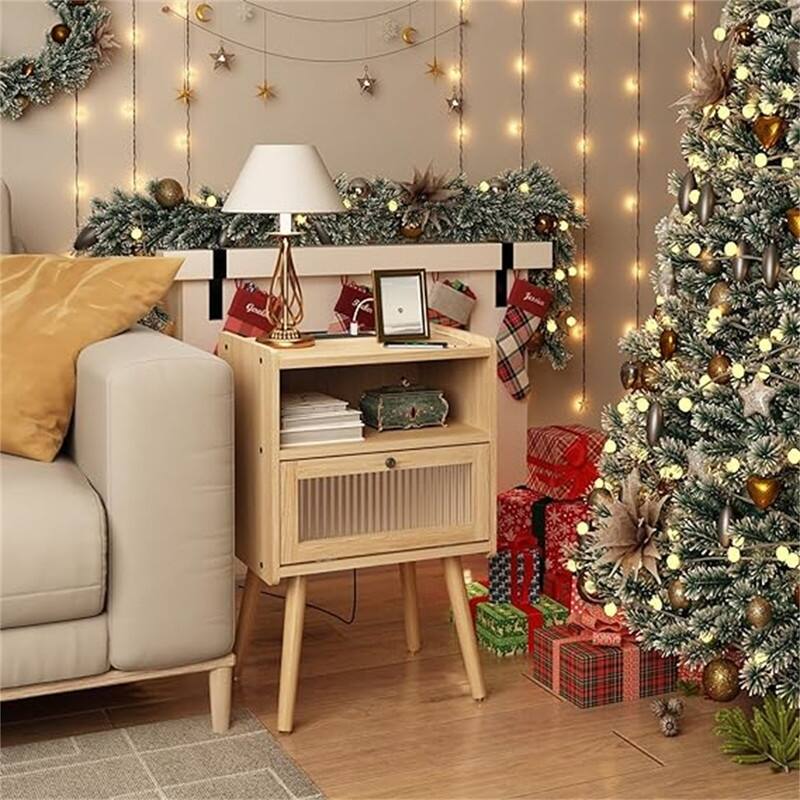 Bedside Tables with Glass Door