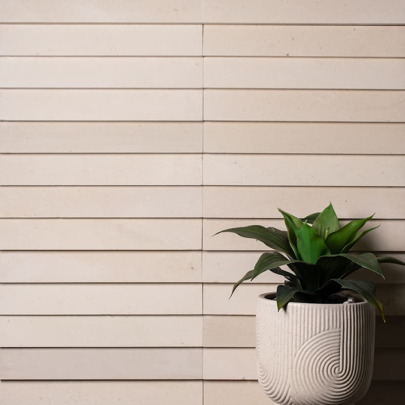Stone Strip 2 in. x 12 in. Island White Honed Limestone Wall Tile - Sample swatch - Island White