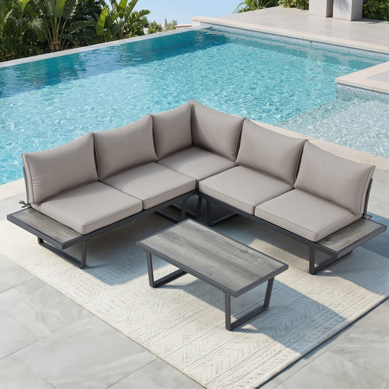 4-Piece Outdoor Patio Conversation Set with Coffee Table – All-Weather Furniture for Garden, Pool & Balcony