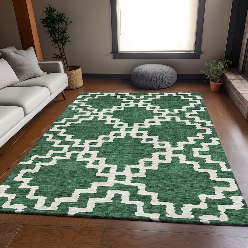 Premium Washable Super Soft Geo Trellis Mayfield Rug