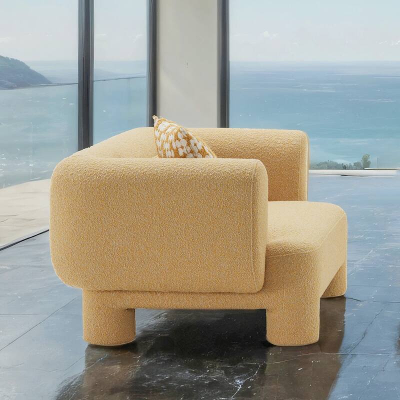 Furniture of America Nyxel Modern 57-inch Yellow Fabric Arm Chair with Pillows