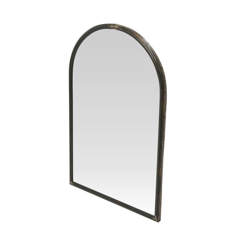 Arched Mirror with Metal Trim - Black