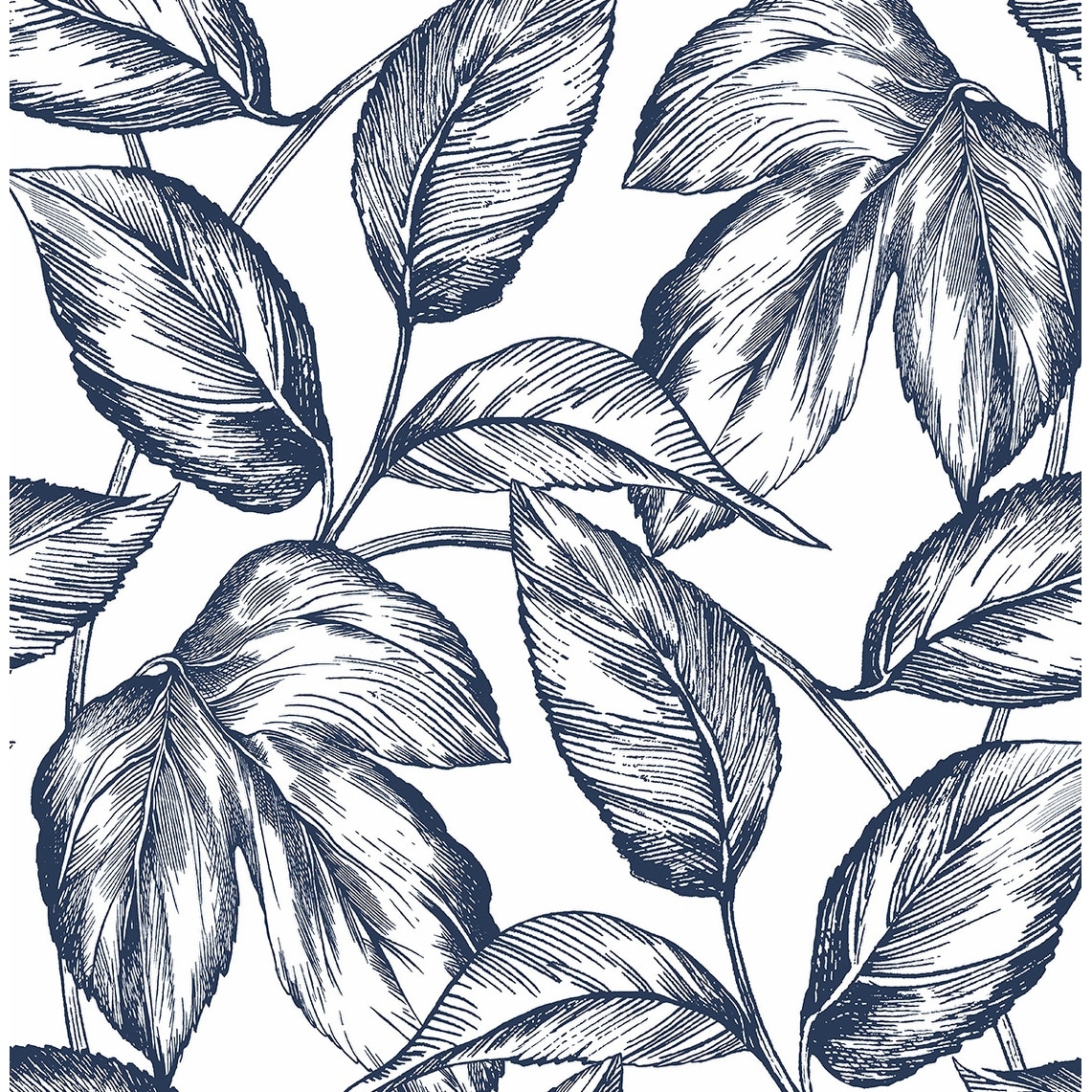 NextWall Sketched Leaves Peel and Stick Wallpaper
