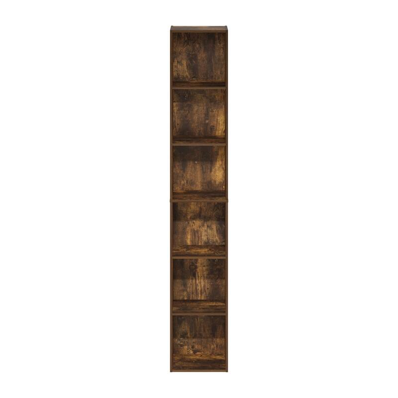 Furinno Luder 6-Tier Open Shelf Bookcase, Amber Pine