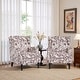 preview thumbnail 118 of 134, 2 Set Traditional Patterned Wingback Accent Chairs with NailHead Set of 2 Armchair - Rococo Plum