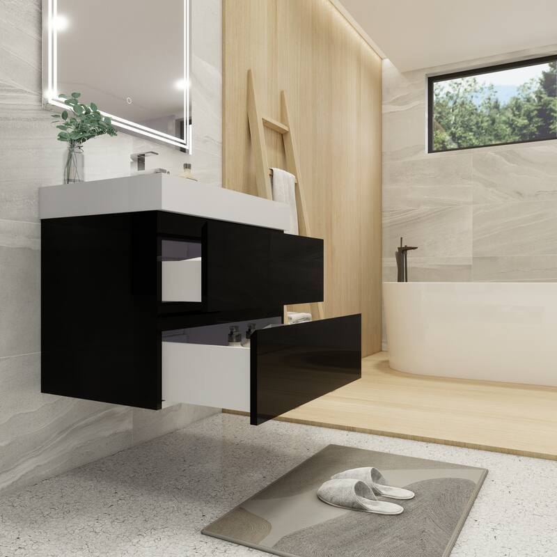Baillie 30'' Wall-Mounted Vanity with Reinforced Acrylic Sink