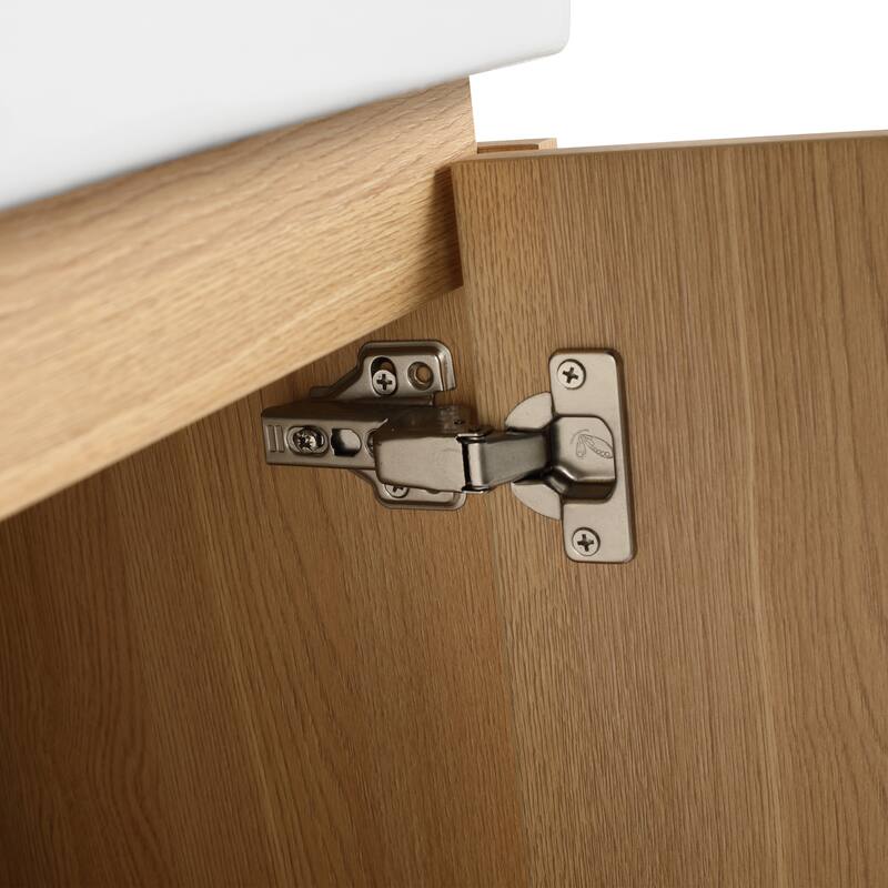 Plywood Wall-Mounted Bathroom Vanity with Integrated Resin Sink