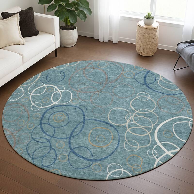 Machine Washable Indoor/ Outdoor Contemporary Nexus Chantille Rug