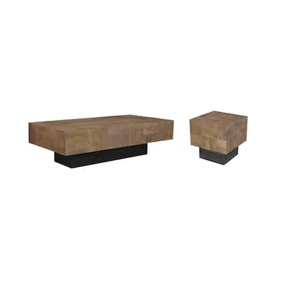 Caden 2-piece Solid Wood Living Room Table Set