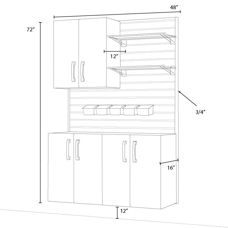 11 Piece Canibet, Shelf, Small Hard Bin Workstation Set