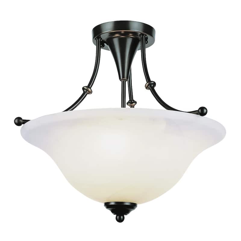 Trans Globe Lighting Payson 3 Light Semi-Flush Ceiling Fixture - Weathered Bronze