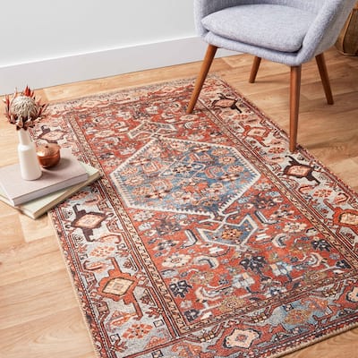 Alexander Home Dhanya Traditional Distressed Printed Area Rug