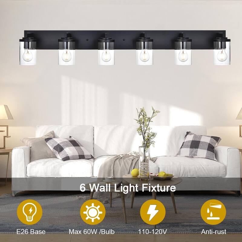 Farmhouse Vanity Lights with Clear Glass Shade